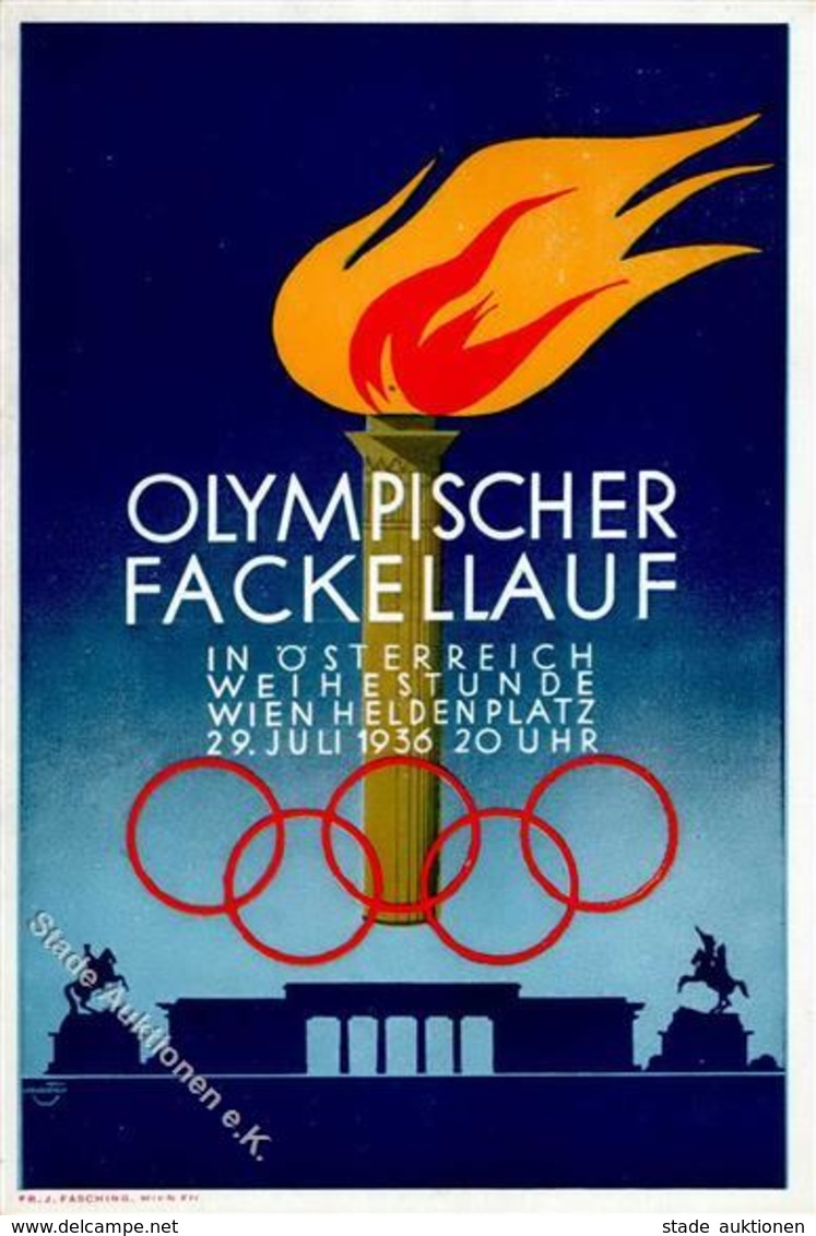 Olympiade 1936 Fackellauf Künstlerkarte I-II - Olympic Games