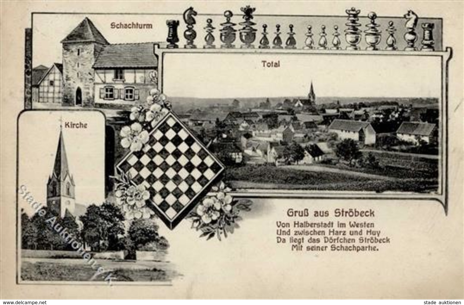 Schach Halberstadt (o-3600) Schachdorf Ströbeck I-II - Echecs