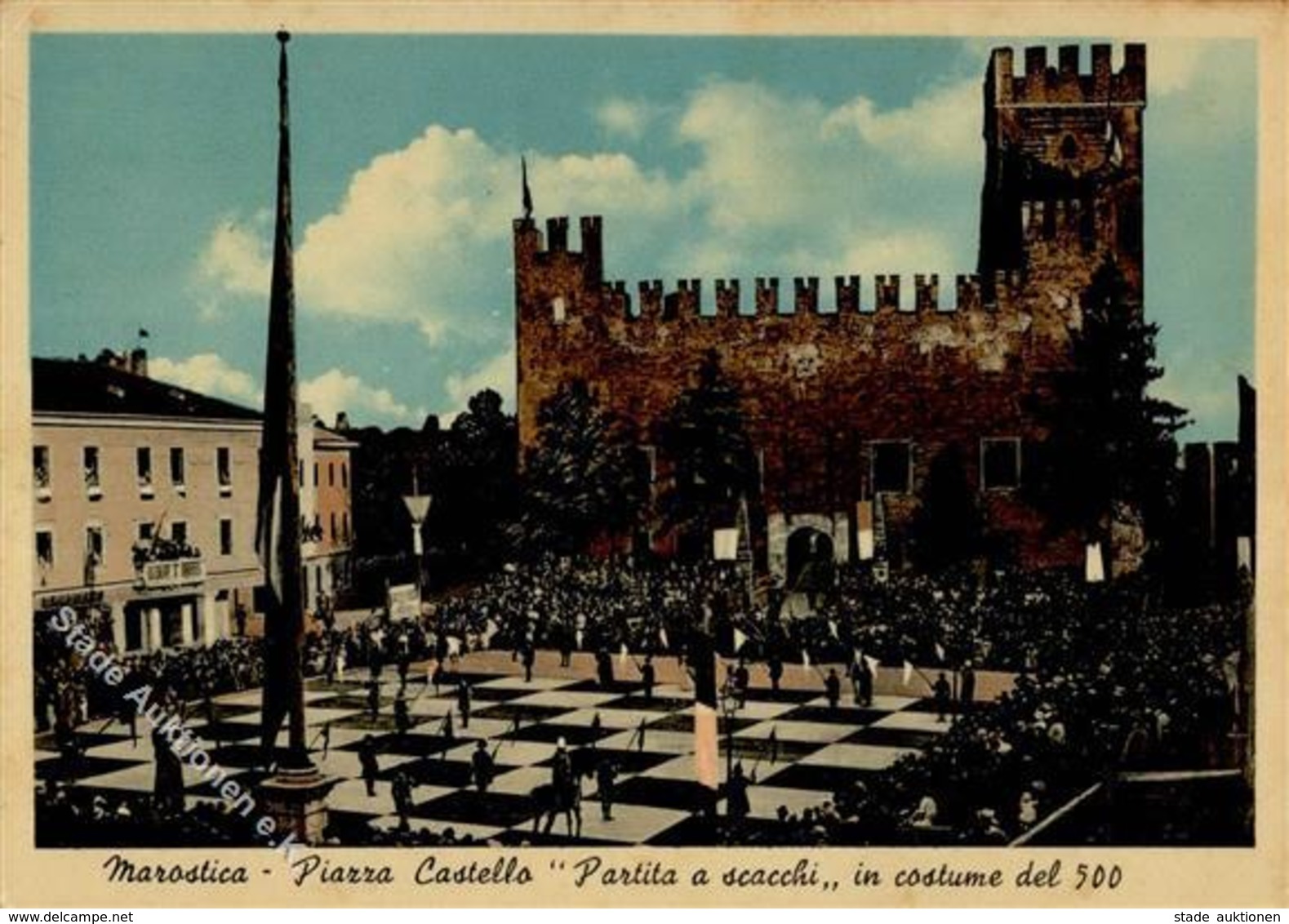 Schach Marostica Italien Piazza Castello Partita A Scacchi I-II - Chess