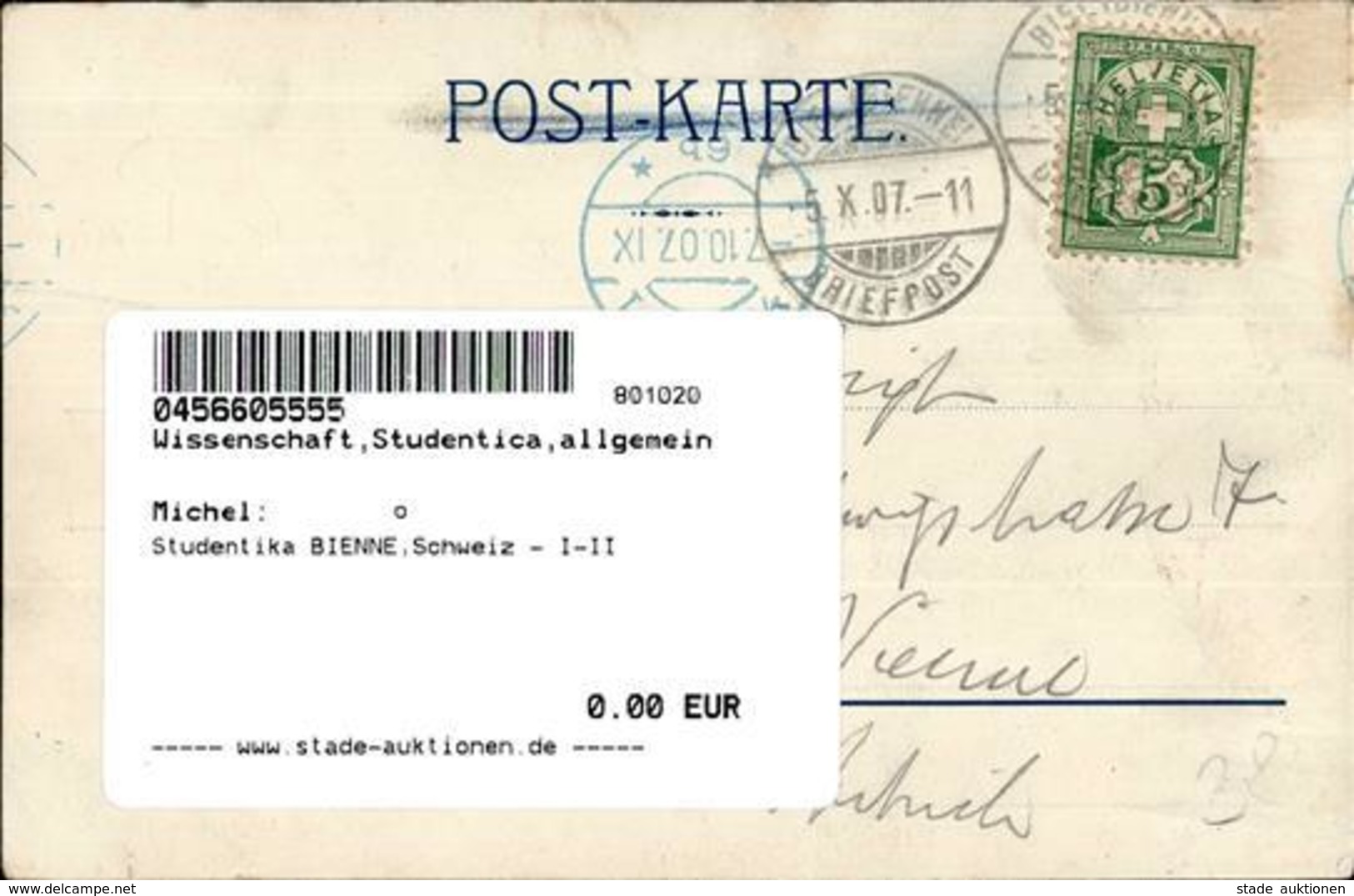 Studentika BIENNE,Schweiz - I-II - Unclassified