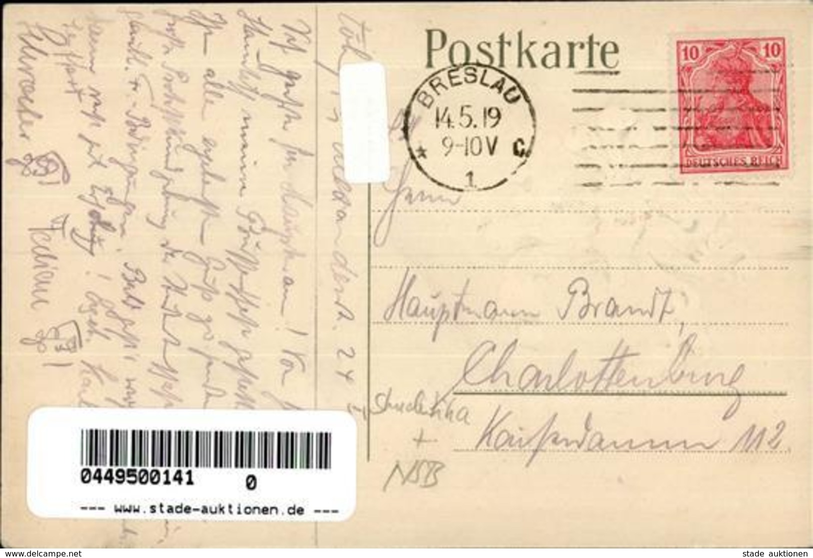Studentika Breslau Bavaria Sei's Panier 1919 I-II - Unclassified