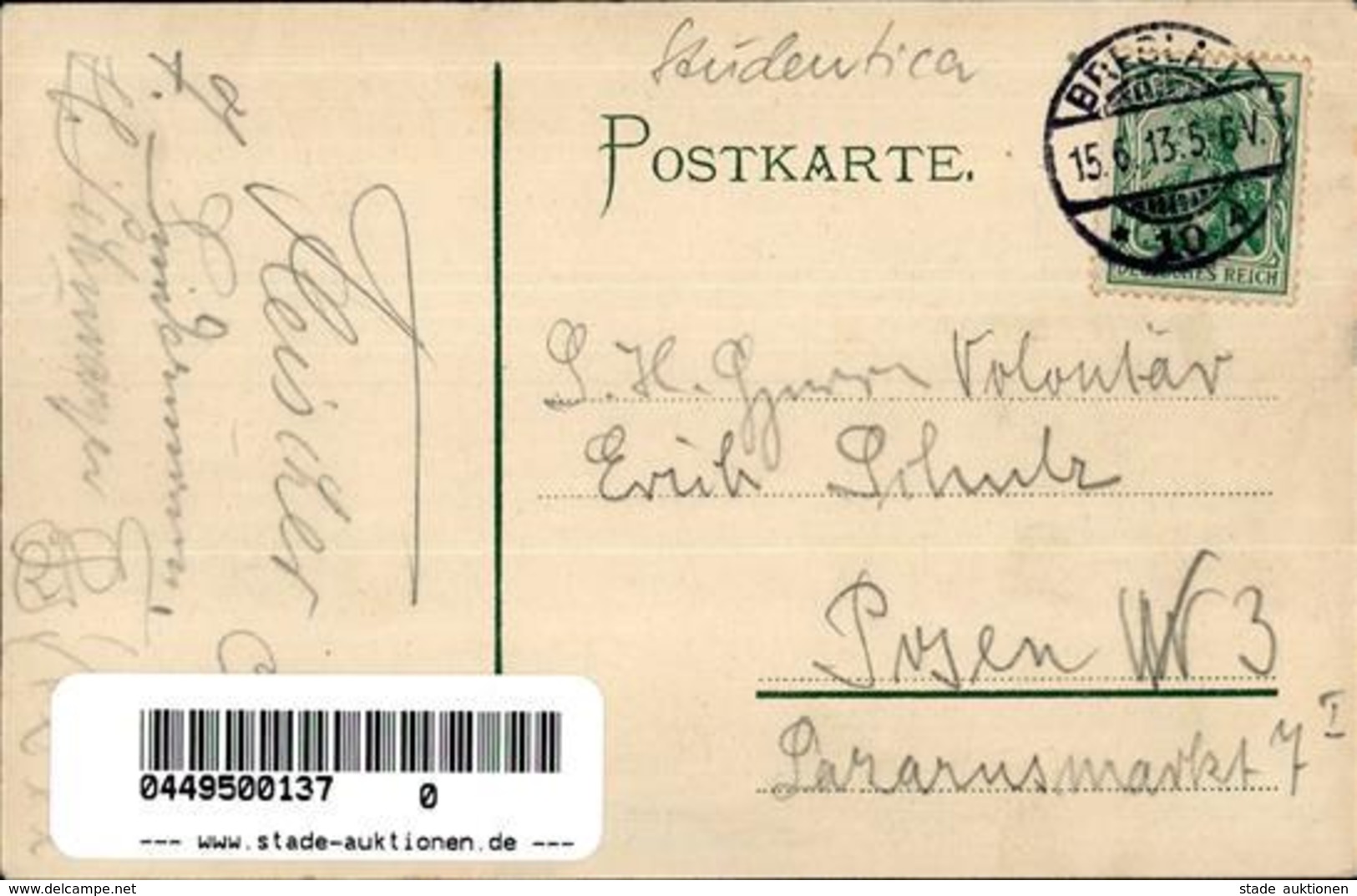 Studentika Breslau Gotia Sei's Panier 1913 I-II - Unclassified