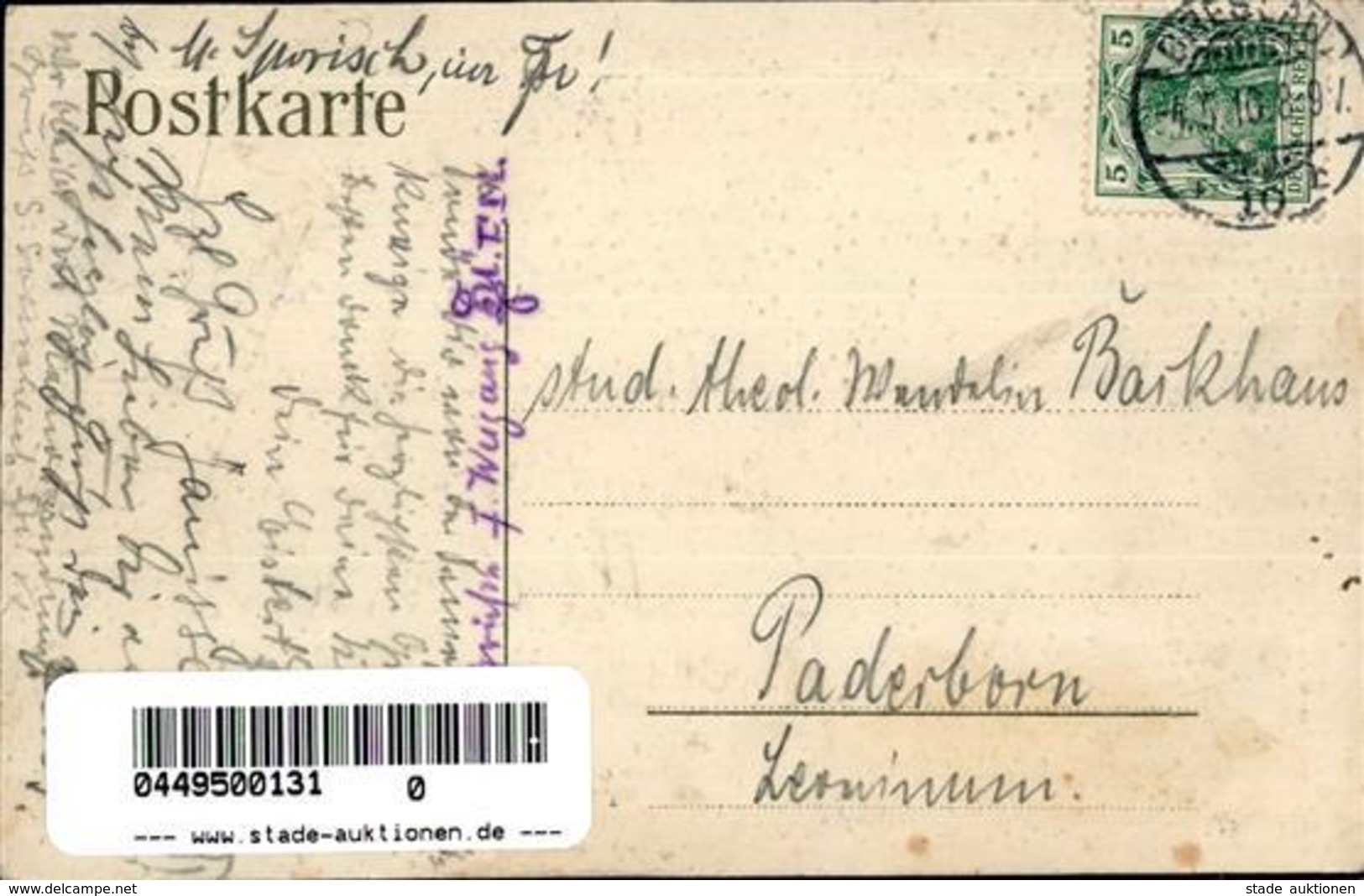 Studentika Breslau Unitas Sei's Panier 1910 I-II - Unclassified