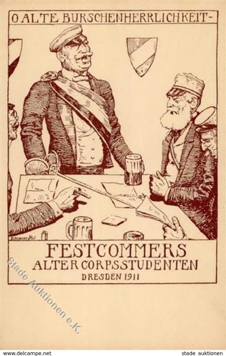 Studentika DRESDEN - FESTCOMMERS 1911 Sign. Greinert I - Unclassified