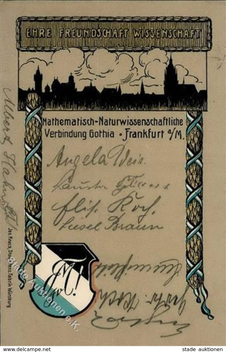 Studentika Frankfurt (6000) Mathematisch Naturwissenschaftliche Verbindung Gothia 1917 I-II - Ohne Zuordnung