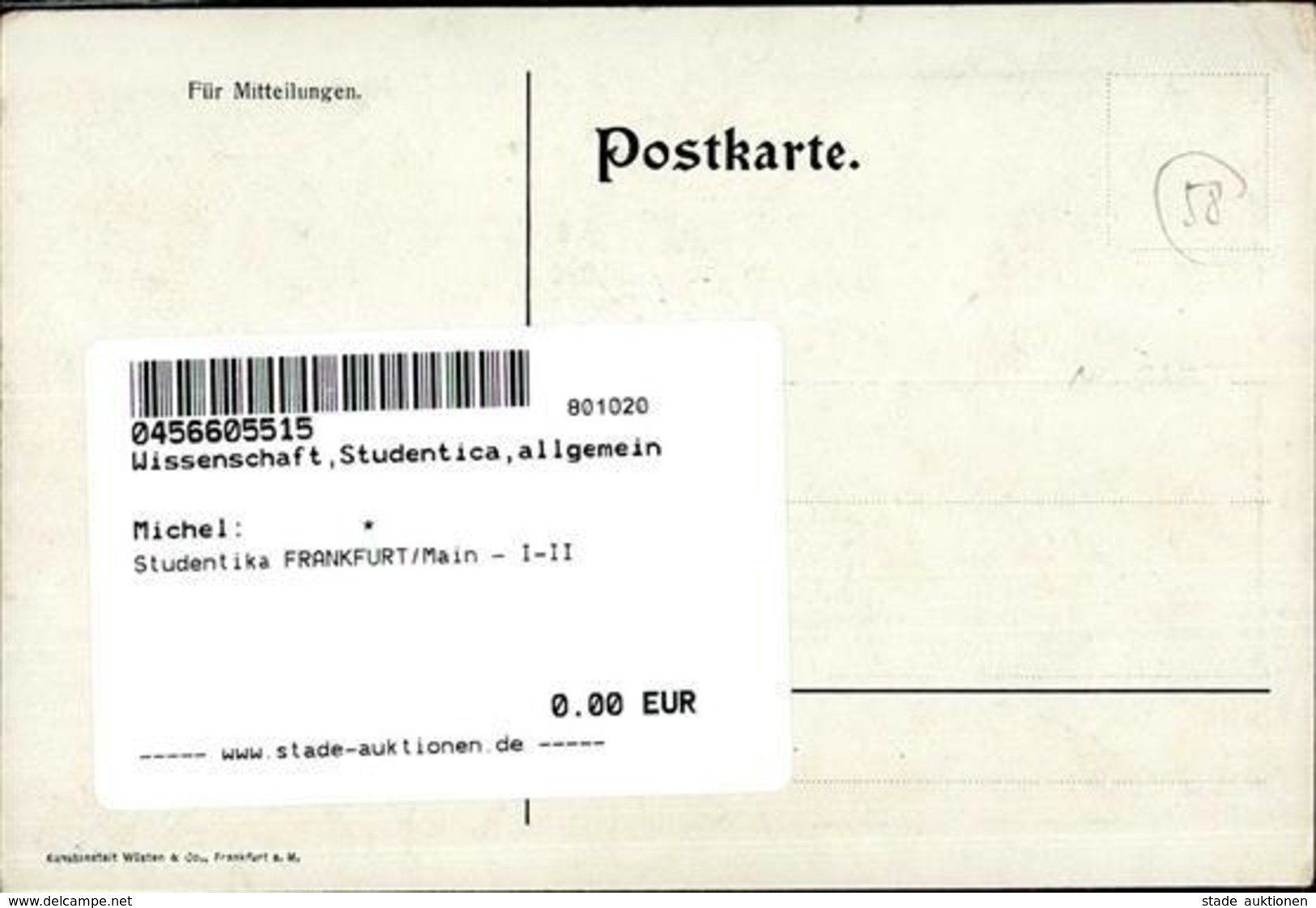 Studentika FRANKFURT/Main - I-II - Unclassified