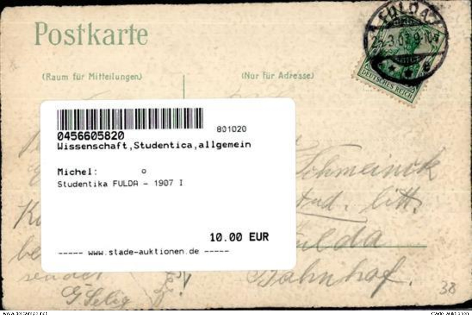 Studentika FULDA - 1907 I - Unclassified
