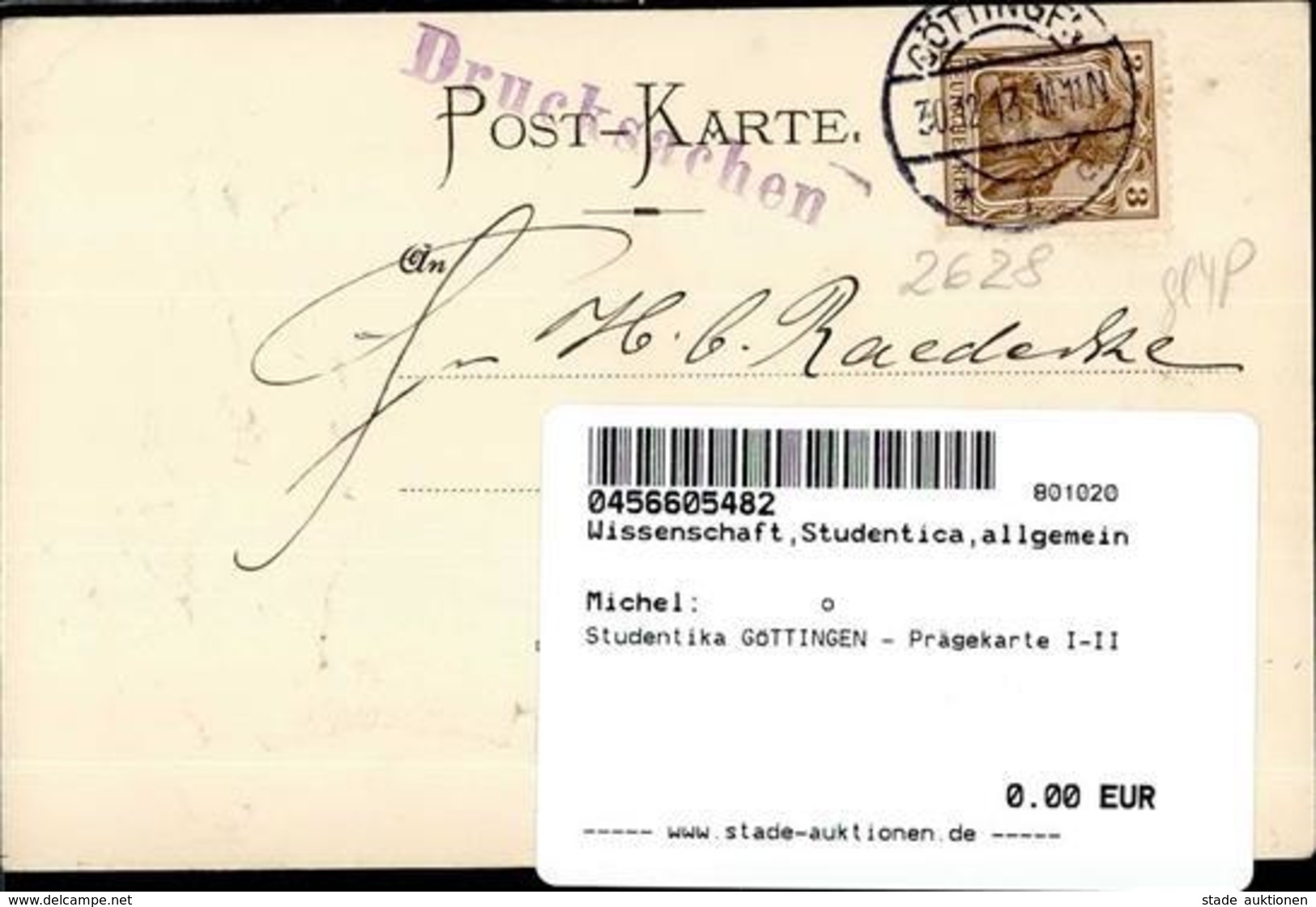 Studentika GÖTTINGEN - Prägekarte I-II - Unclassified