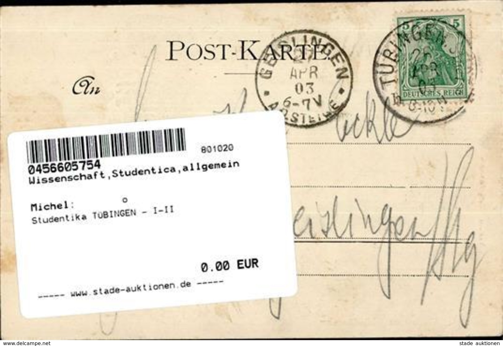 Studentika TÜBINGEN - I-II - Unclassified