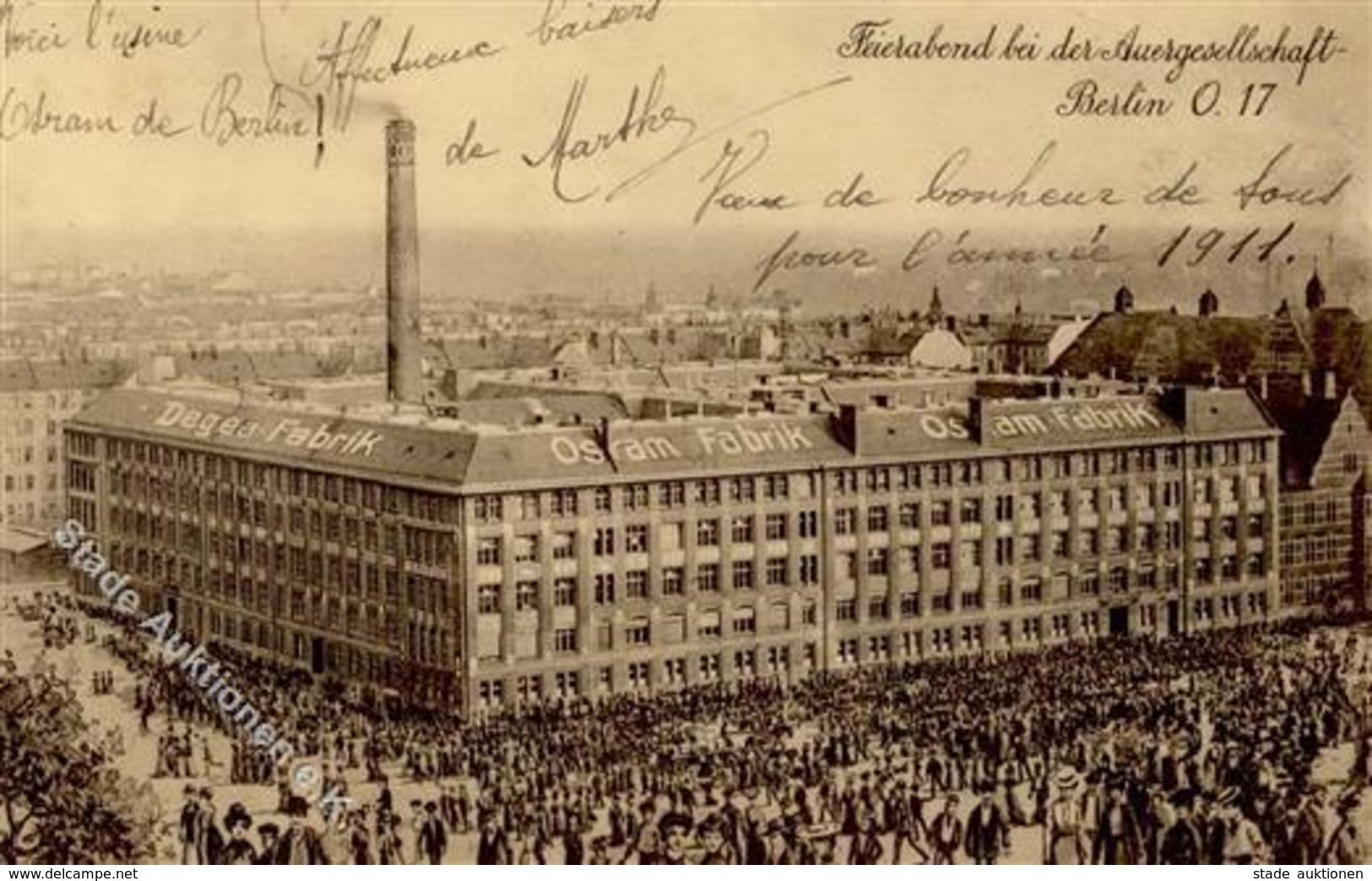 Berlin (1000) Degea Fabrik Osram Auergesellschaft  1910 I-II (Ecken Abgestoßen) - Cameroon