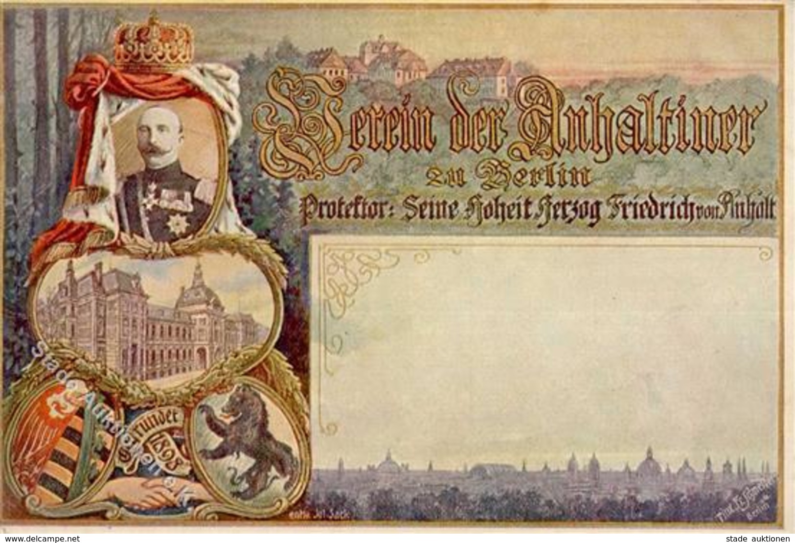 Berlin (1000) Verein Der Anhaltiner Zu Berlin Herzog Friedrich Von Anhalt  I-II - Cameroun