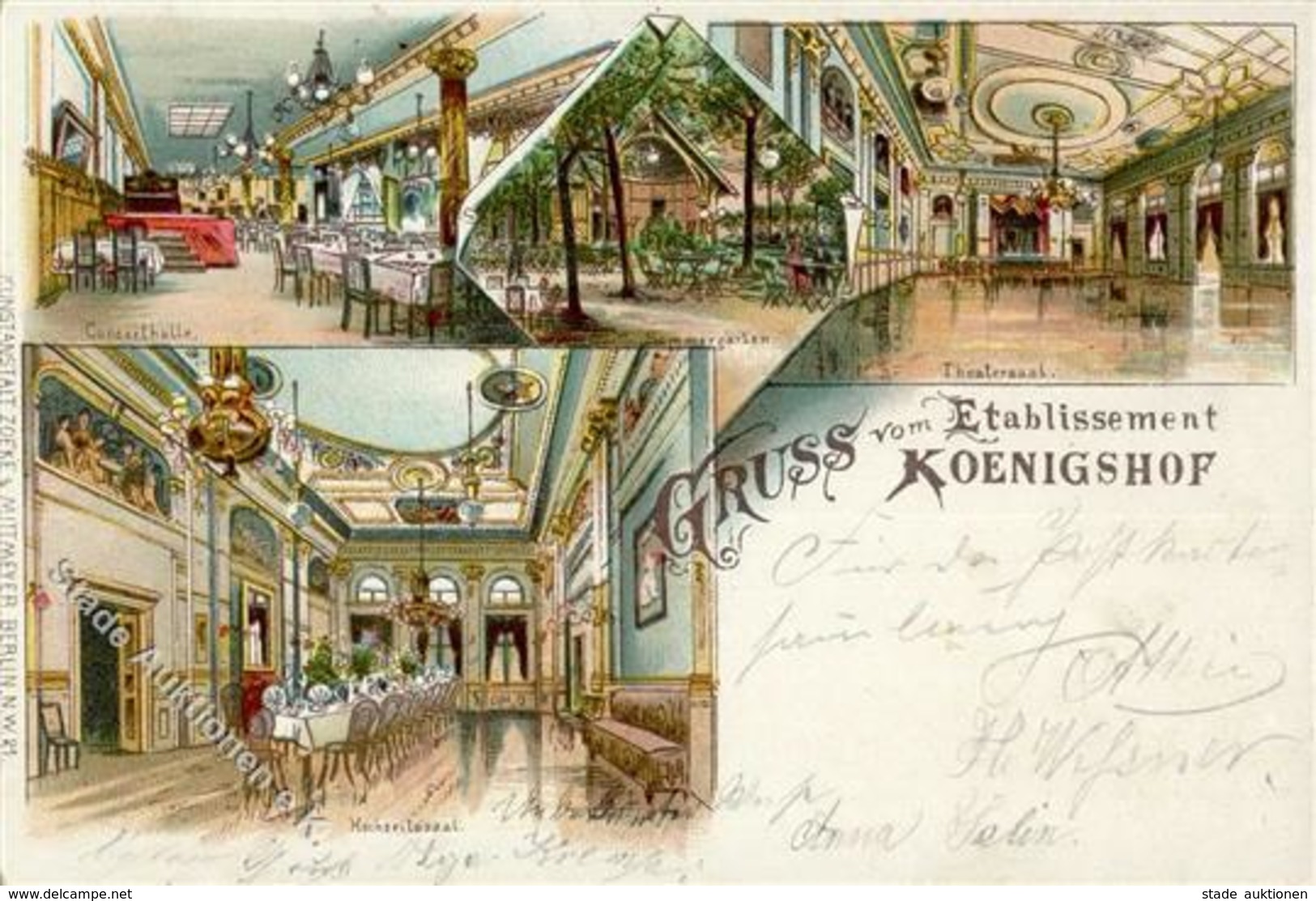 Charlottenburg (1000) Gasthaus Königshof  Lithographie 1901 I-II - Kamerun