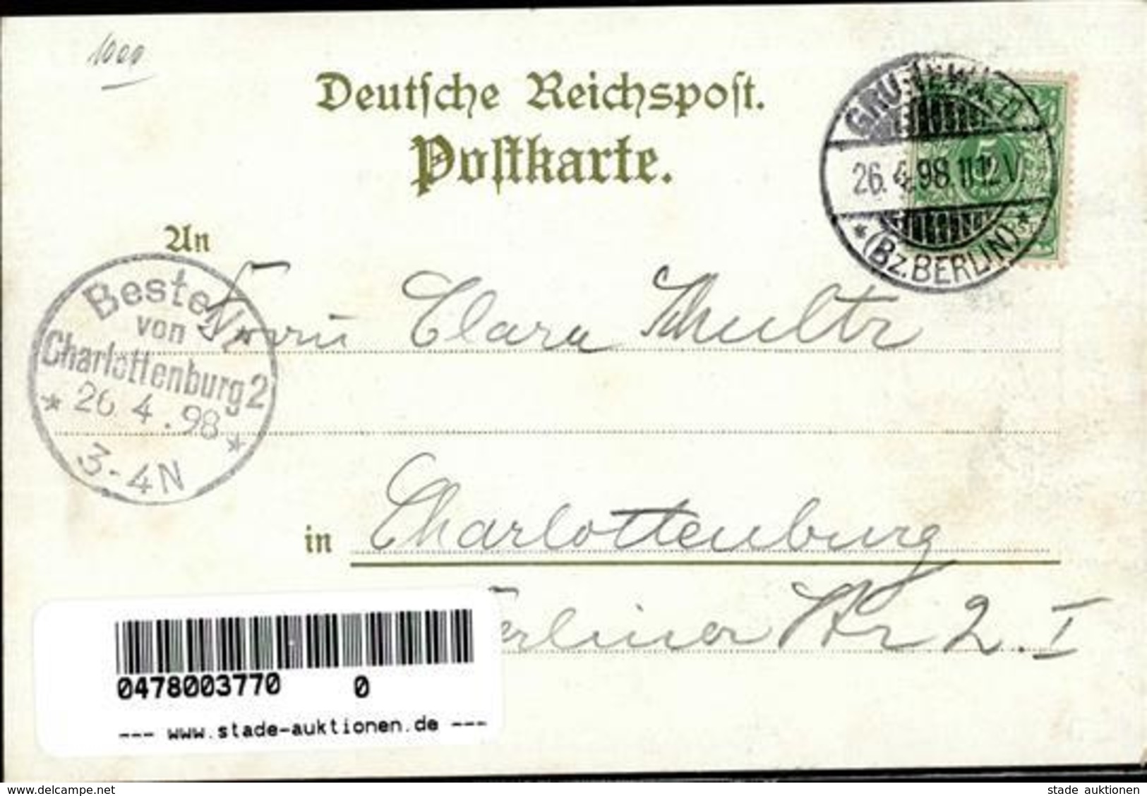 Grunewald (1000) Gasthaus Hundekehle  Lithographie 1898 I-II - Cameroon