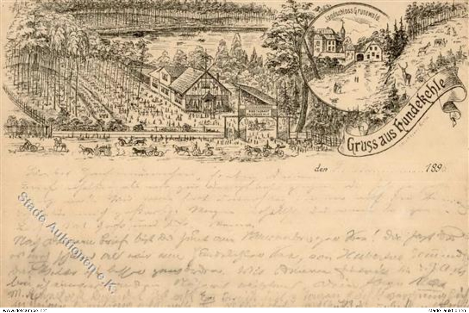 Grunewald (1000) Gasthaus Hundekehle Jagdschloss Vorläufer 1896 I-II - Kamerun