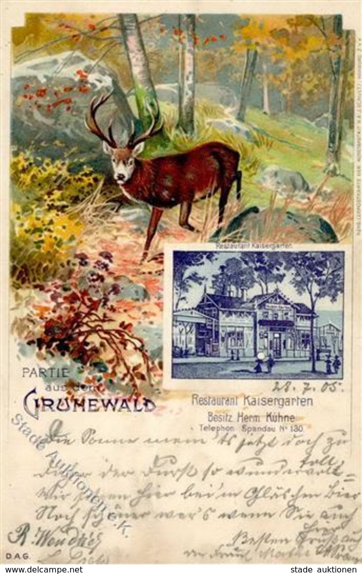 Grunewald (1000) Gasthaus Kaisergarten Hermann Kühne  1905 I-II - Cameroon