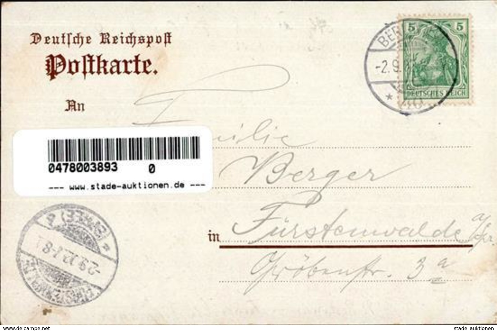 Moabit (1000) Brauerei Friedrichshöhe Gasthaus Patzenhofer  1902 I-II (Ecken Abgestoßen) - Cameroun