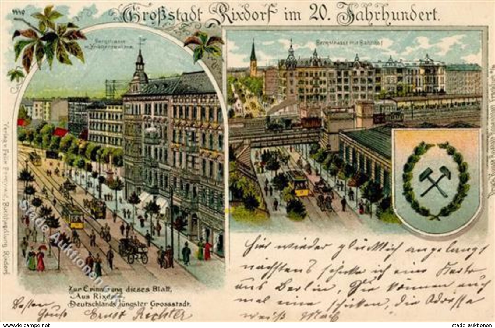 Rixdorf (1000) Bahnhof Eisenbahn Straßenbahn Bergstraße Kriegerdenkmal  1902 I-II Chemin De Fer - Kamerun