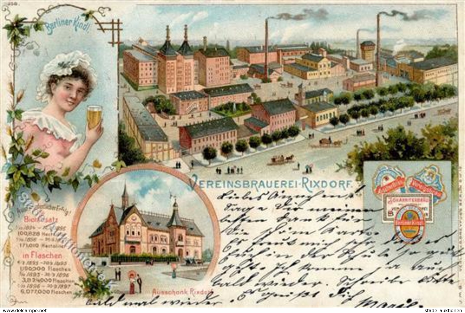 Rixdorf (1000) Brauerei Berliner Kindl Gasthaus  1898 I-II (Ecken Abgestoßen) - Cameroun