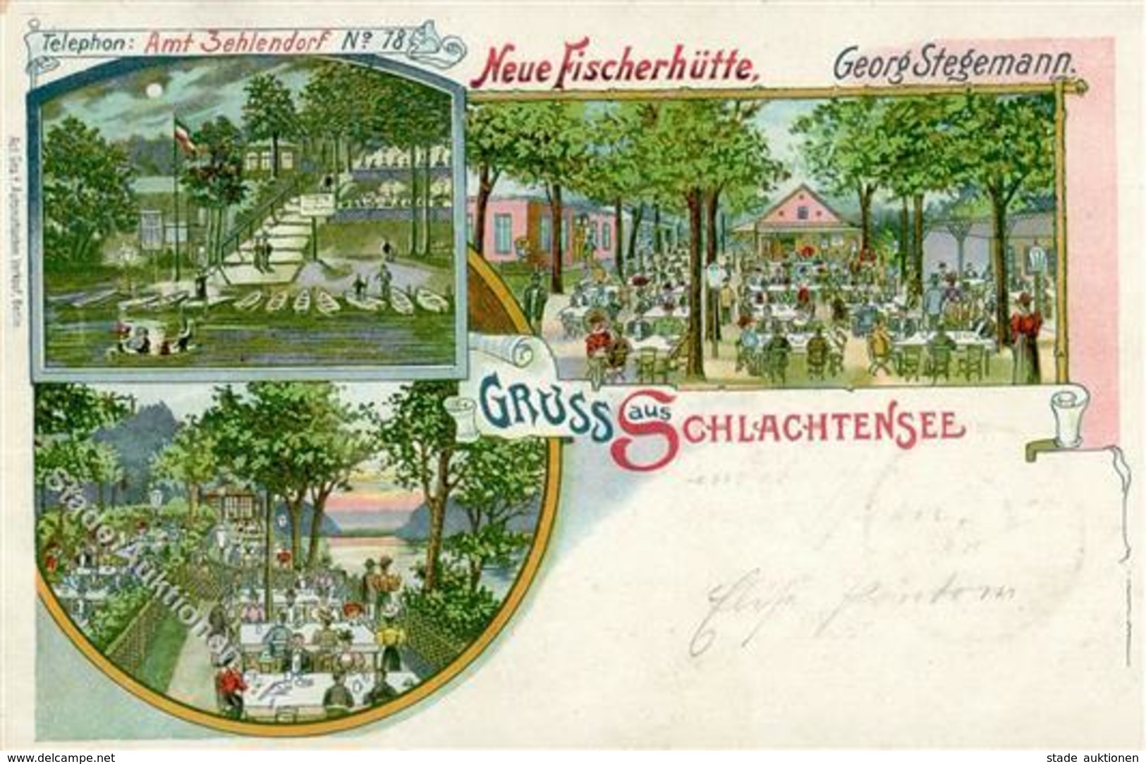 Schlachtensee (1000) Gasthaus Neue Fischerhütte  1899 I-II (kl. Stauchung) - Cameroun