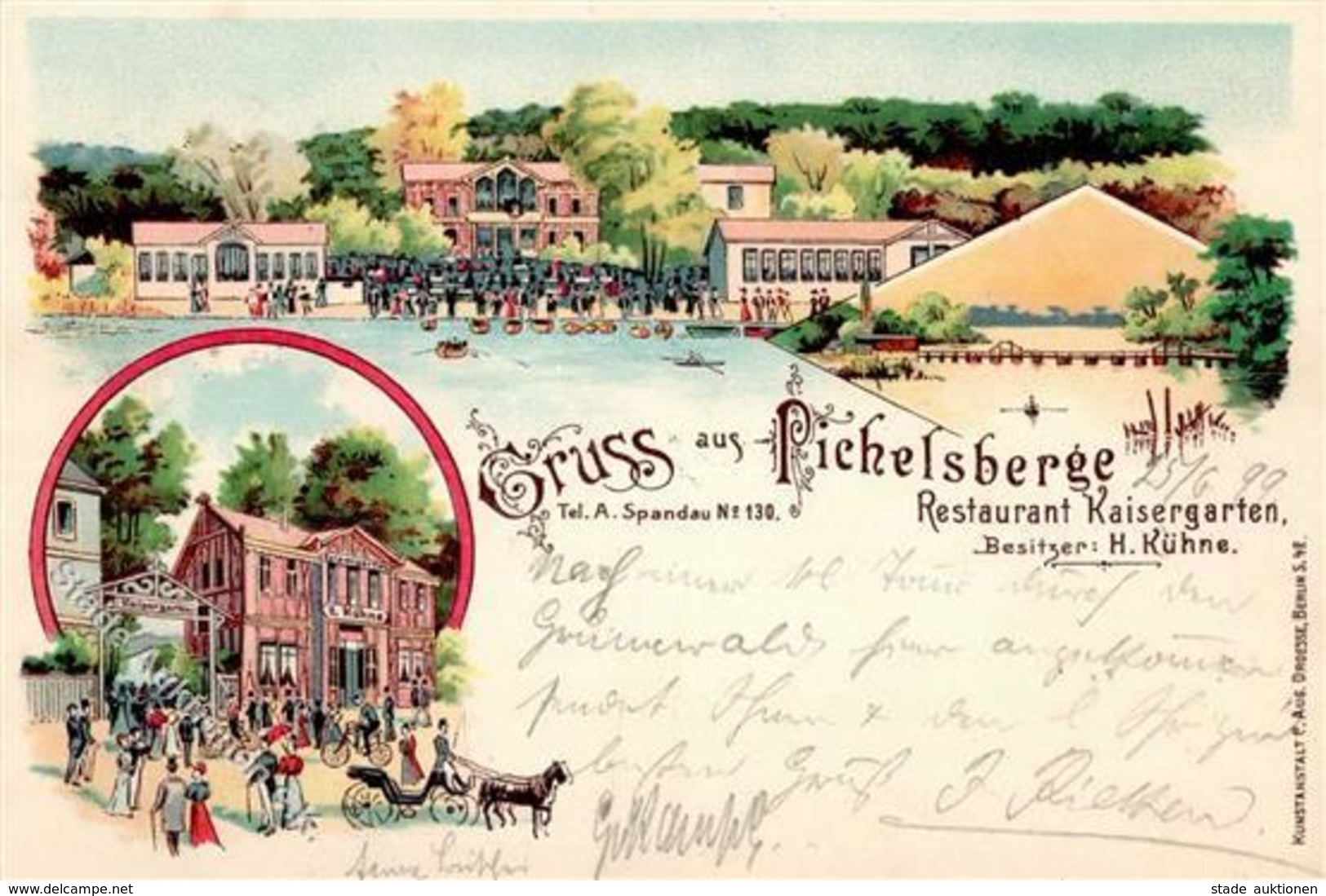 Spandau (1000) Pichelsberge Gasthaus Kaisergarten H. Kühne  1899 I-II - Cameroon