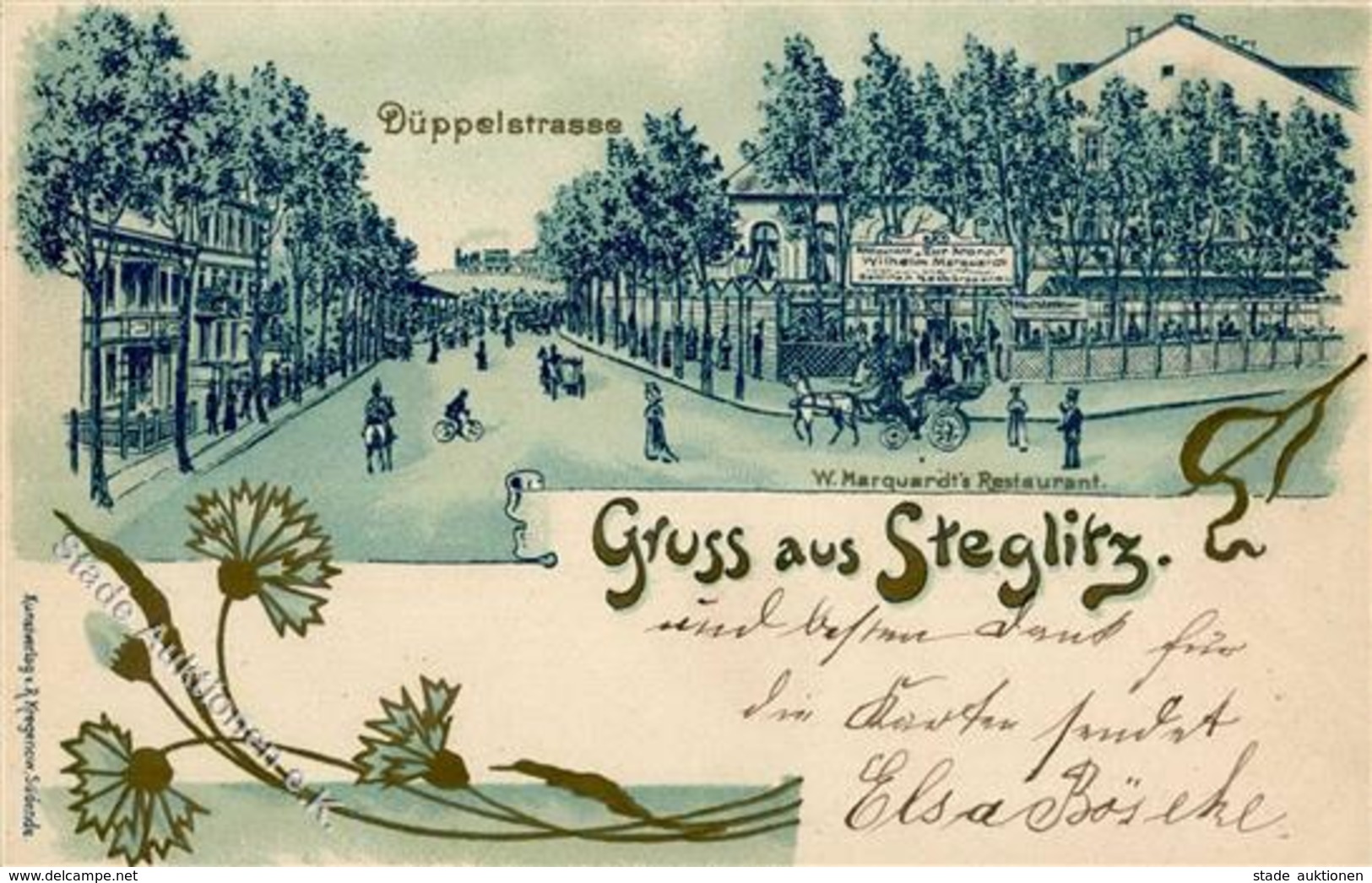 Steglitz (1000) Gasthaus Marquardt Düppelstraße Eisenbahn  1899 I-II Chemin De Fer - Cameroun