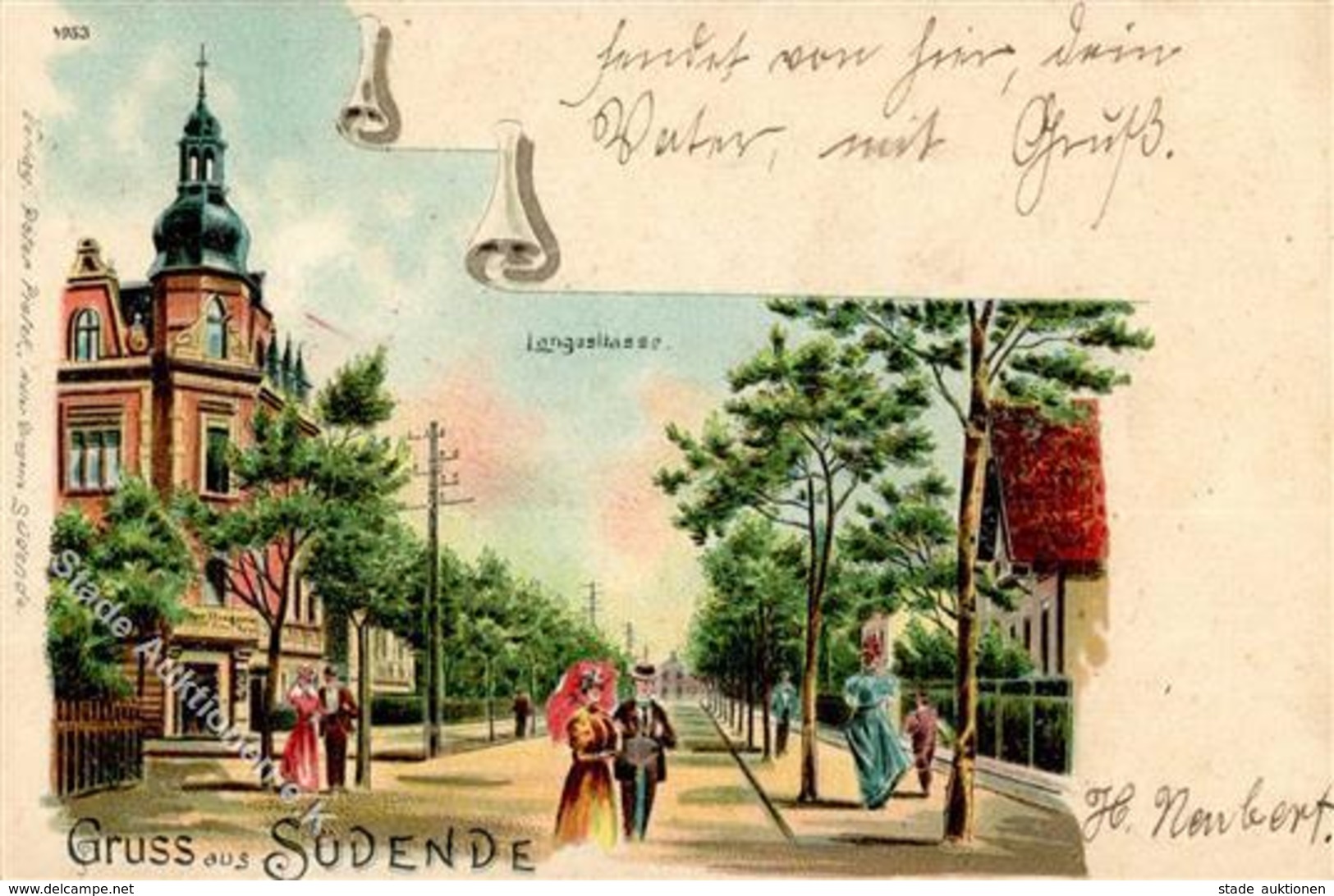 Steglitz (1000) Langestraße Südende Drogeriehandlung Lithographie 1903 I-II - Camerun