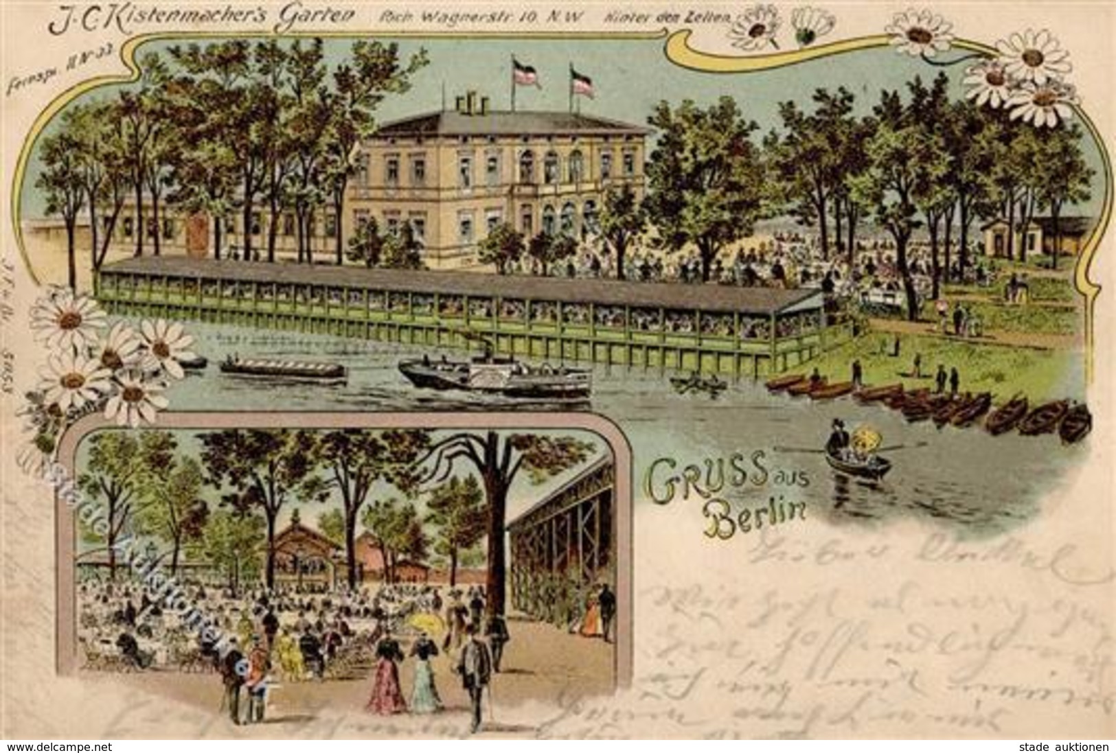 Tiergarten (1000) Gasthaus Kistenmacher R.-Wagner-Str. 10 Hinter Den Zelten Lithographie 1903 I-II - Camerun