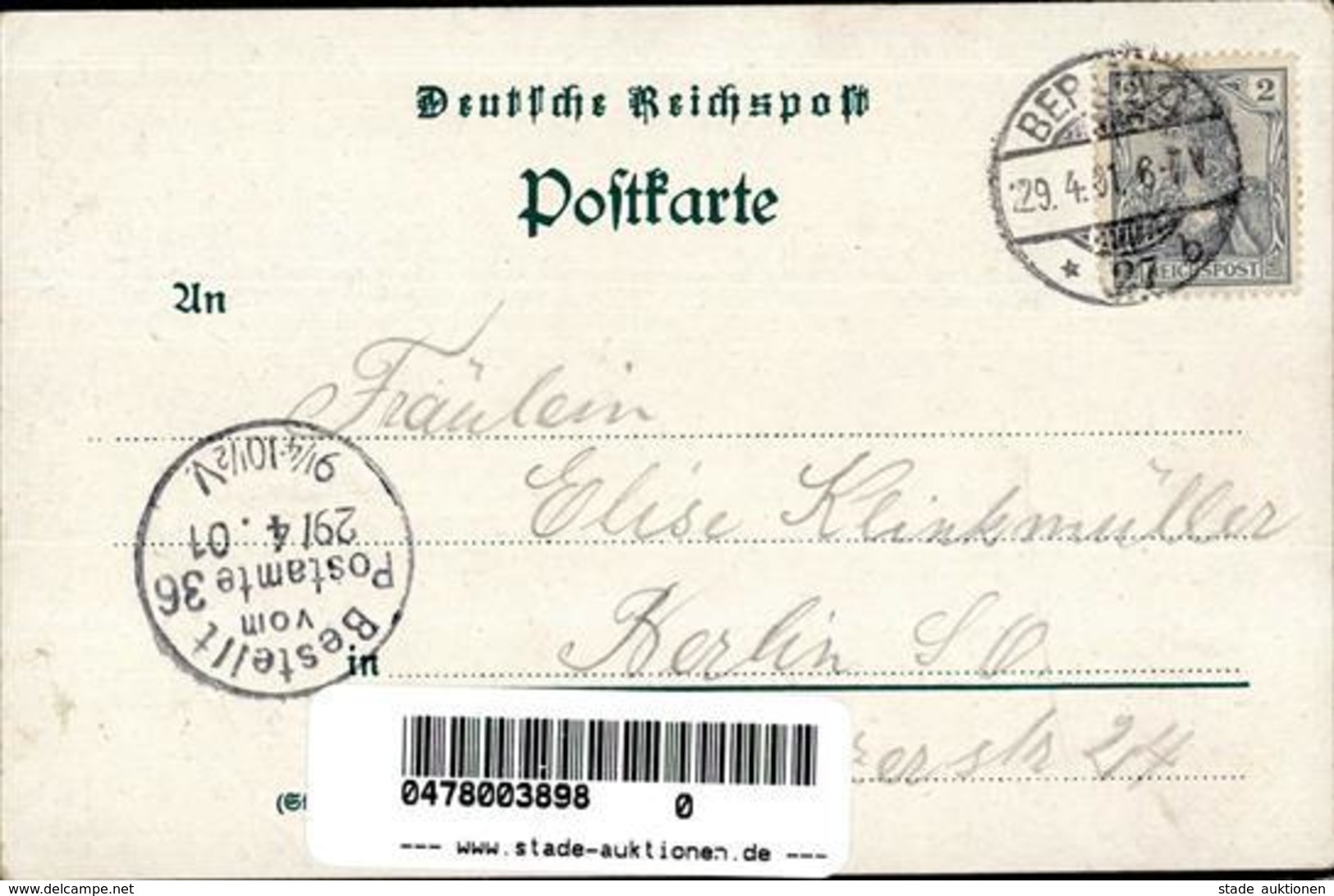 Friedrichshain (O1020) Gasthaus Andreas-Festsäle  1901 I-II (Ecken Abgestoßen) - Kamerun