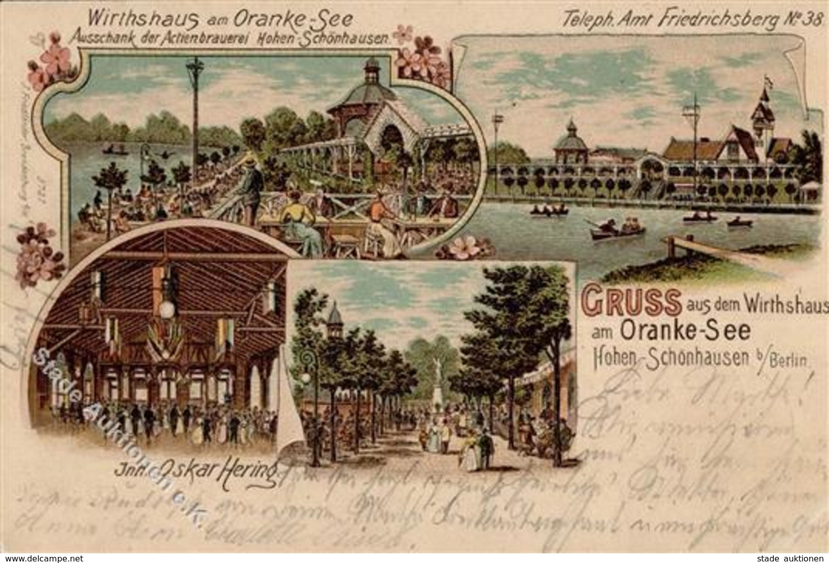 Hohenschönhausen (O1090) Gasthaus Am Orankesee Oskar Hering Lithographie 1904 II (Stauchung) - Cameroon