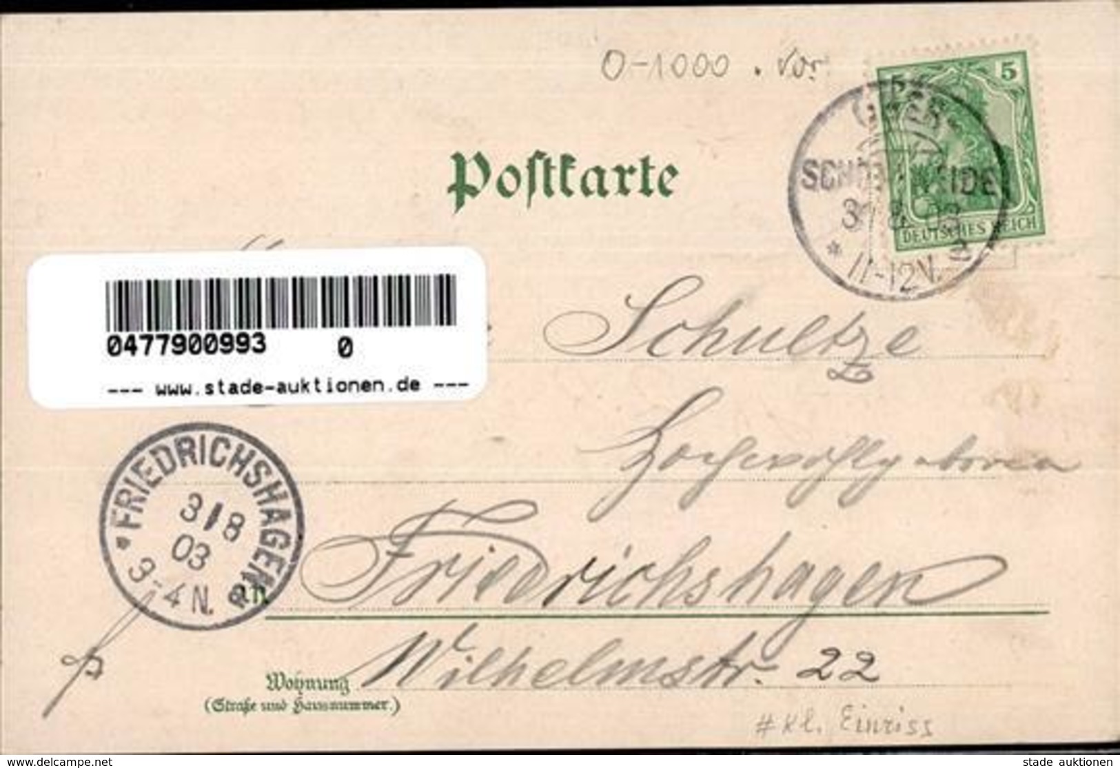 Oberschöneweide (O1160) Mörners Blumengarten 1903 II- (Einriss) - Cameroon