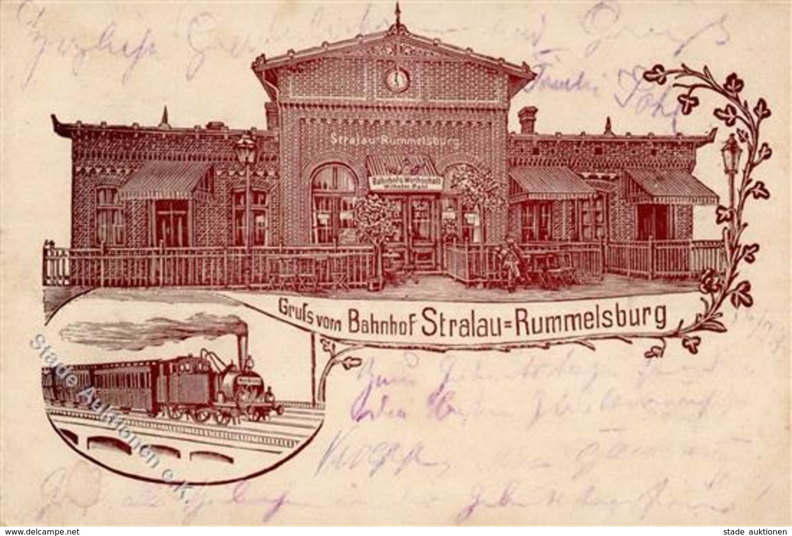 Rummelsburg (O1199) Bahnhof Stralau Eisenbahn Gasthaus Wilhelm Pohl  1898 I-II Chemin De Fer - Cameroon