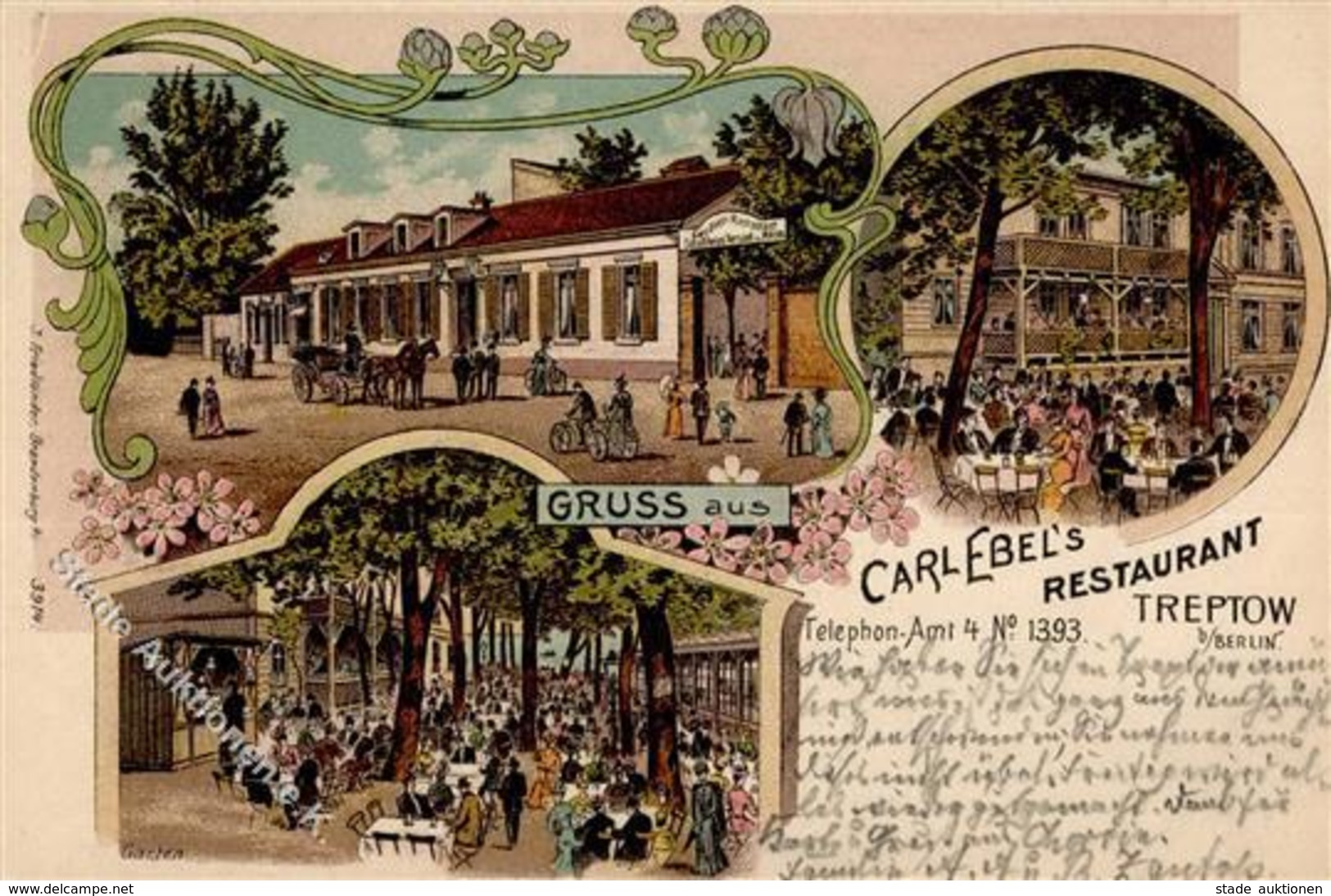 Treptow (O1193) Gasthaus Carl Ebel  Lithographie 1903 I-II - Cameroon