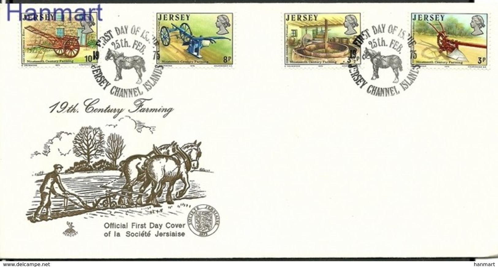 Jersey 1975 Mi 114-117 FDC ( FDC ZE3 JRS114-117 ) - Agricoltura