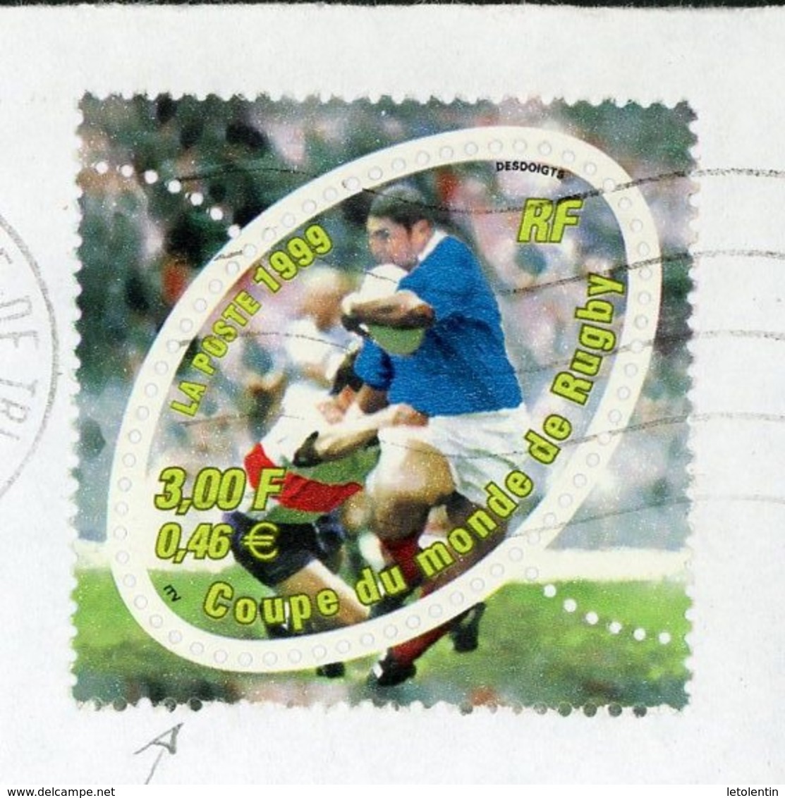 FRANCE  RUGBY N° Yt 3280a SANS LE F DE ITVF SUR LETTRE DE 2000 - Lettres & Documents