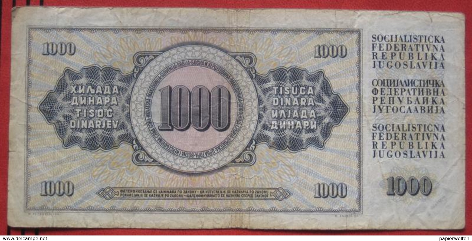 1000 Dinara 1981 (WPM 92d) - Yougoslavie