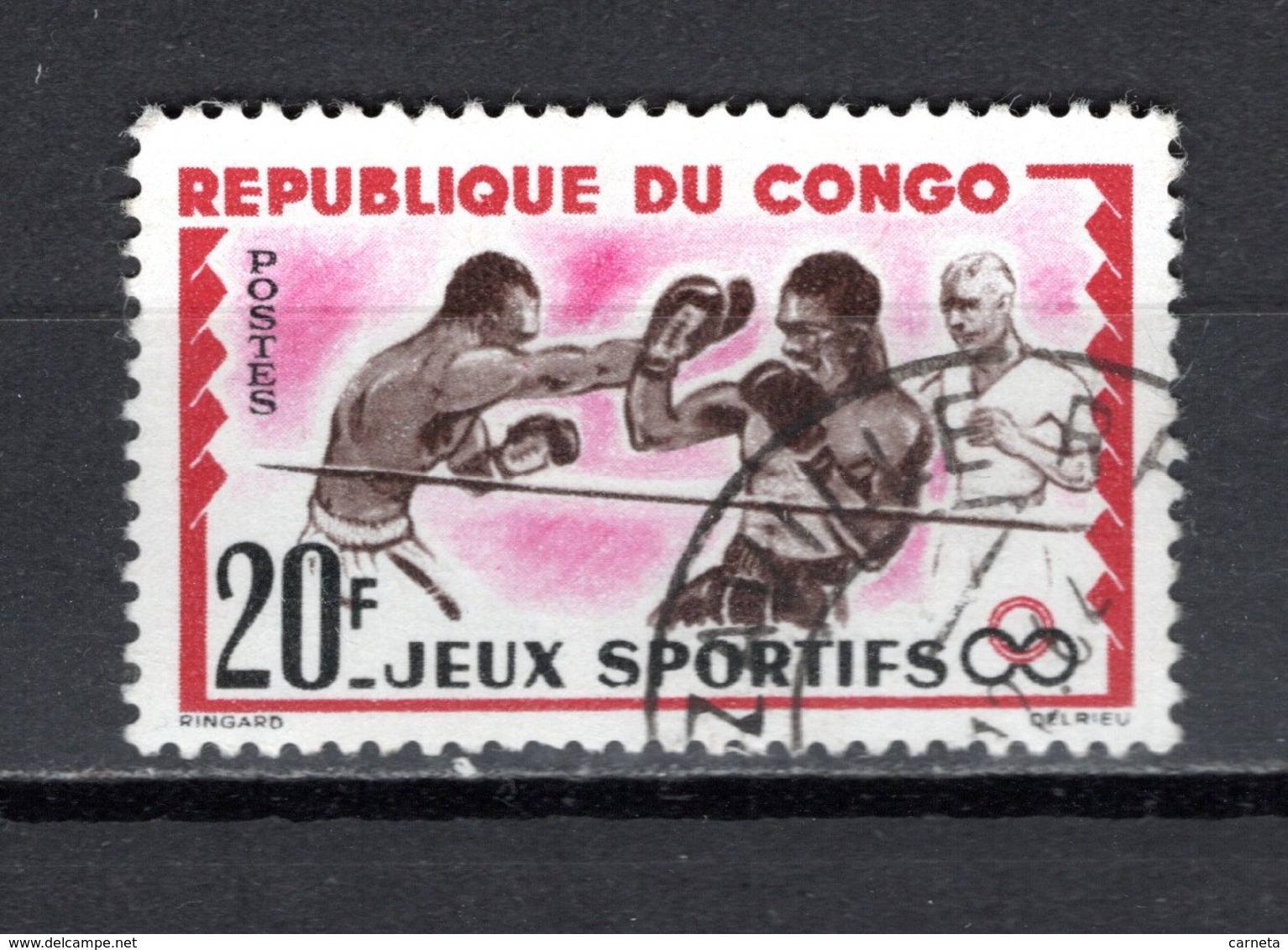 CONGO   N° 150  OBLITERE  COTE  0.30€  SPORT BOXE - Oblitérés