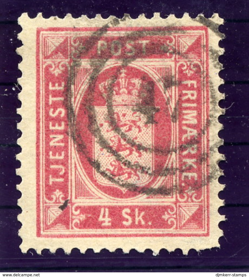 DENMARK 1875 Official 4 Sk. Perforated 14:13½, Used. - Officials