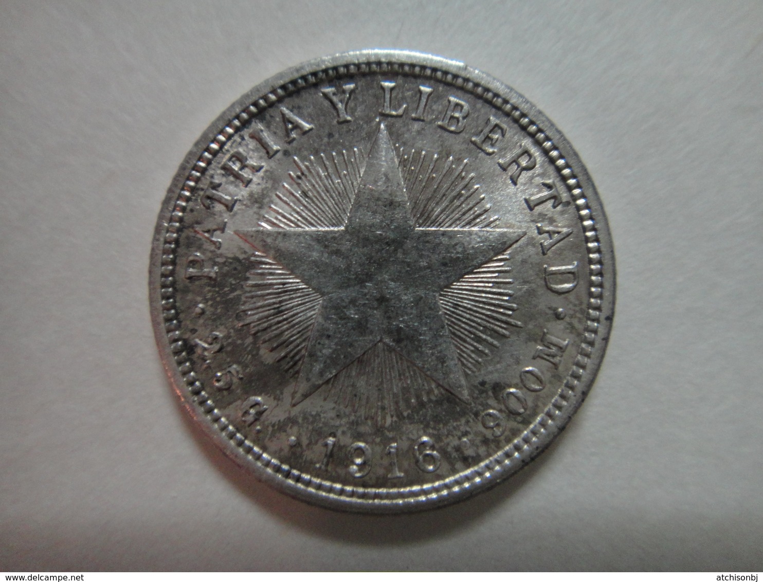 CUBA 10 Centavos 1916 (KEY DATE) MS-60 (Uncirculated) 90% SILVER 0.07233 ASW Only 560,000 Minted! - Cuba