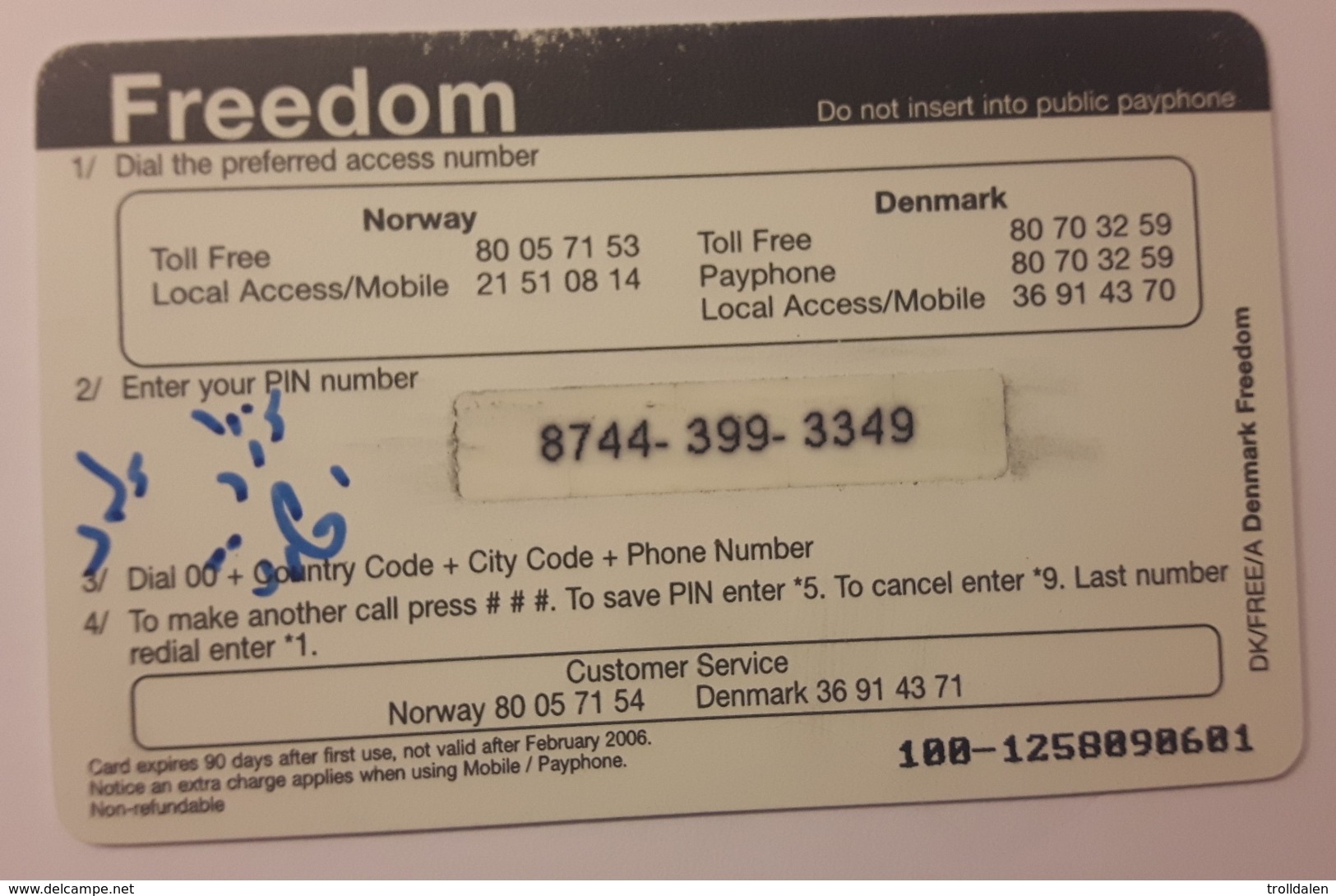 Freedom ,Prepaid , Norway - Norvegia