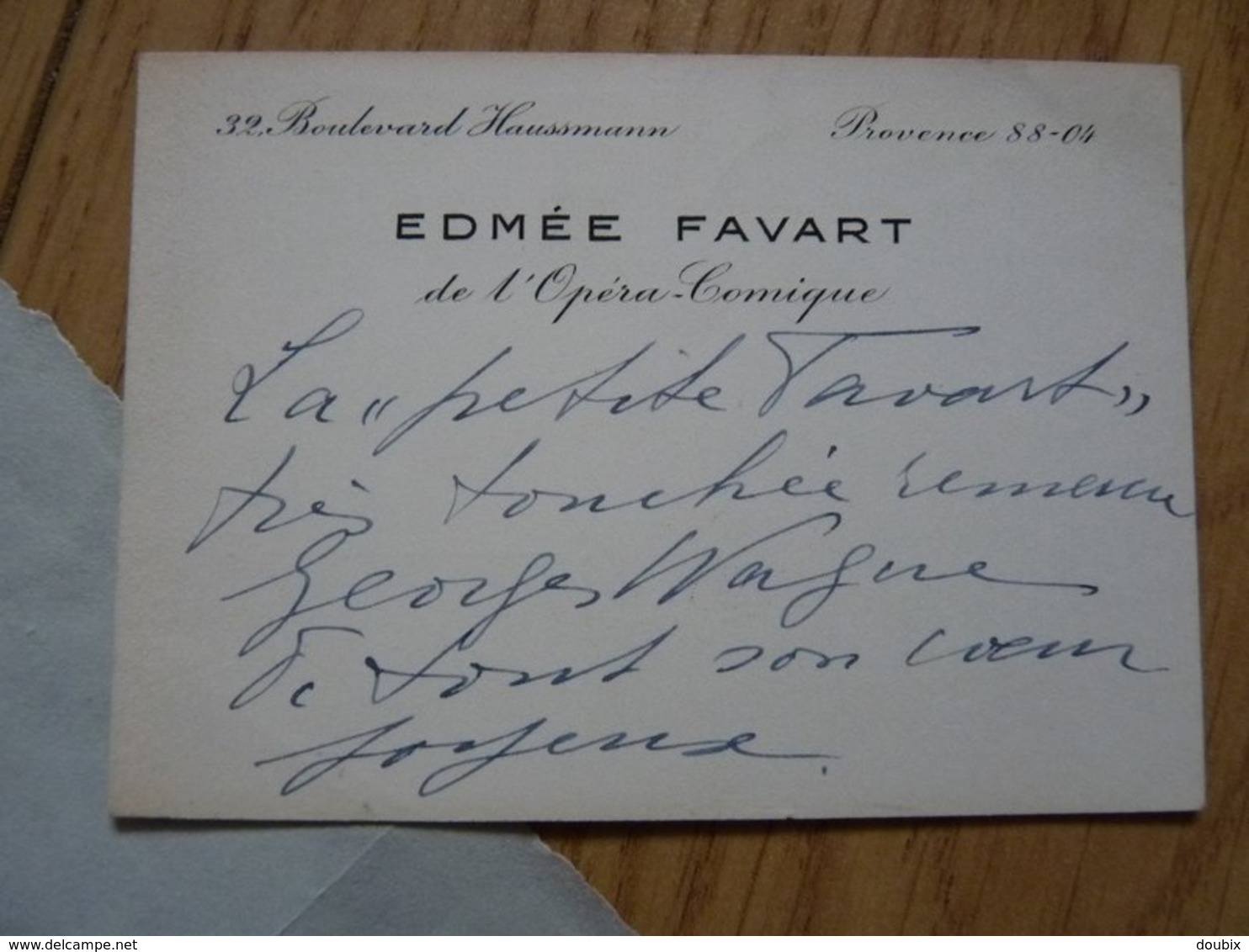 Edmée FAVART (1879-1941) Cantatrice SOPRANO. Opéra Comique PARIS Ciboulette. AUTOGRAPHE