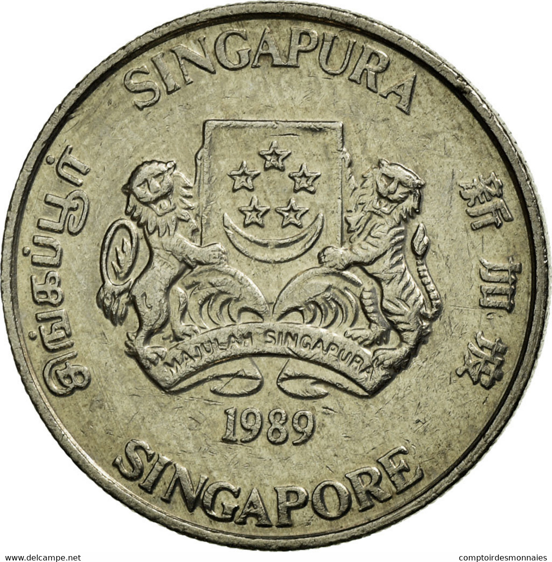 Monnaie, Singapour, 50 Cents, 1989, British Royal Mint, TTB, Copper-nickel - Singapore