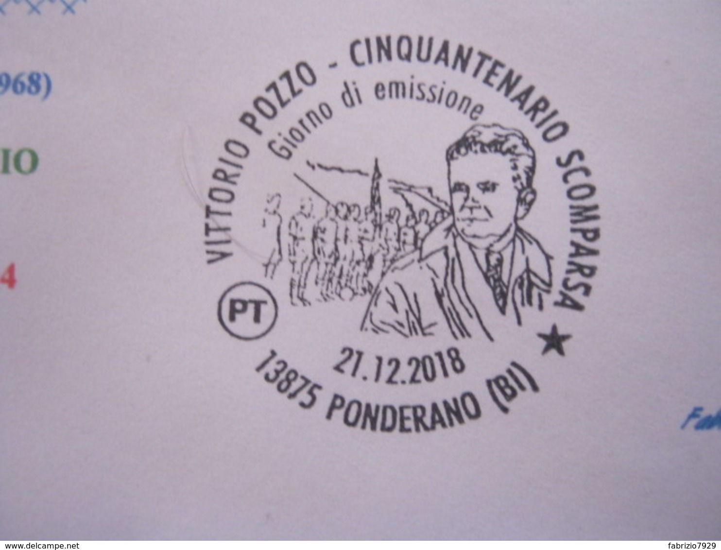 A.01 ITALIA ANNULLO FDC NEW 2018 PONDERANO BIELLA 50 ANNI SCOMPARSA VITTORIO POZZO ALLENATORE NAZIONALE CALCIO FOOTBALL - Cartas & Documentos