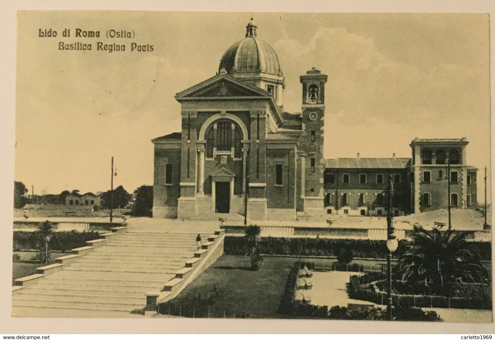 LIDO DI ROMA ( OSTIA ) BASILICA REGINA PACIS 1934  VIAGGIATA FP - Altri & Non Classificati