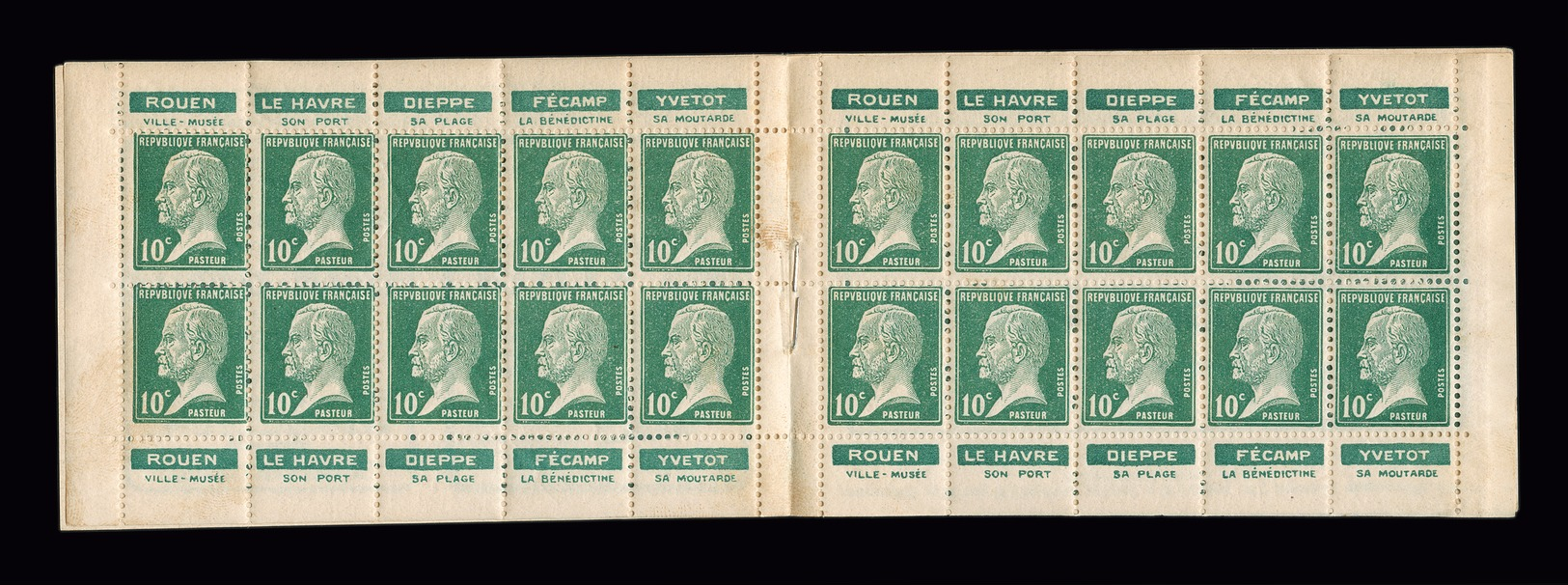 FRANCE CARNET N° 170-CP2 ** Série S-93 10c Vert Pasteur. Villes Du Normandie.Couverture + Gomme Superbes. Cote Yv 1300 € - Autres & Non Classés