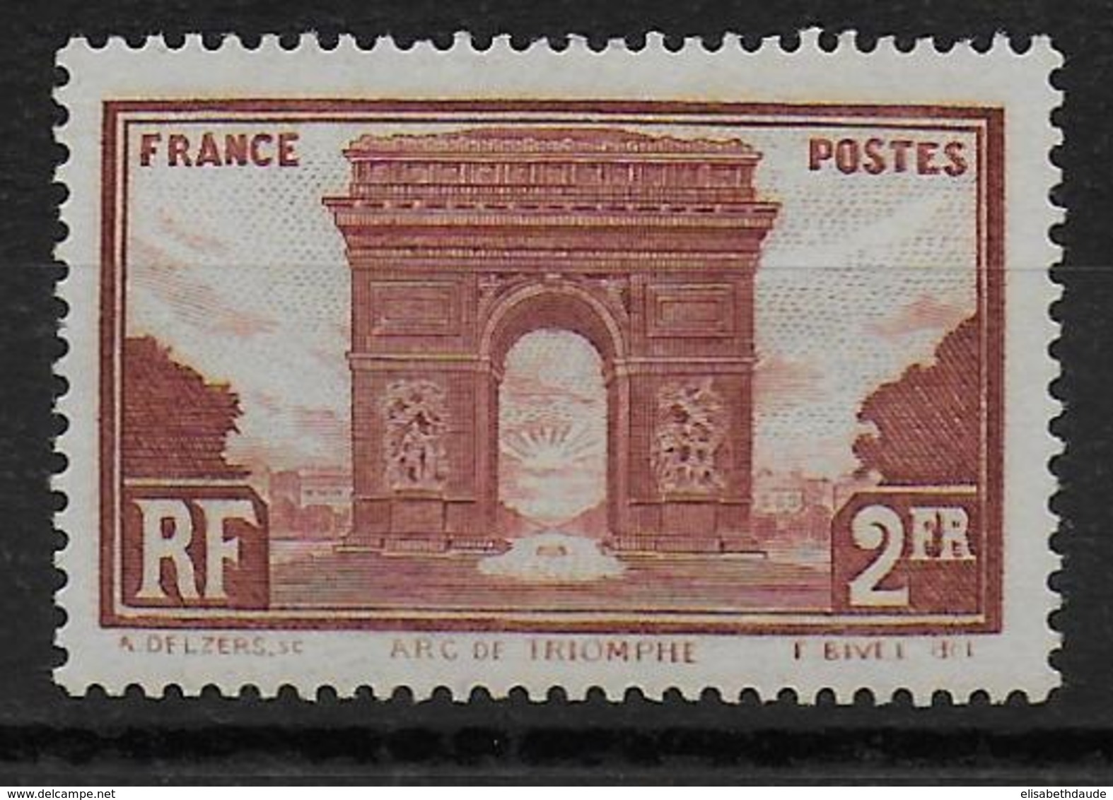 1929 - YVERT N° 258 * MLH - CHARNIERE TRES LEGERE - COTE = 42 EURO - ARC DE TRIOMPHE - Neufs