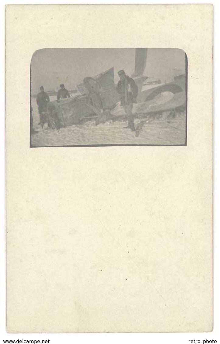 Cpa Carte-photo Crash D'avion, Soldats - Accidents