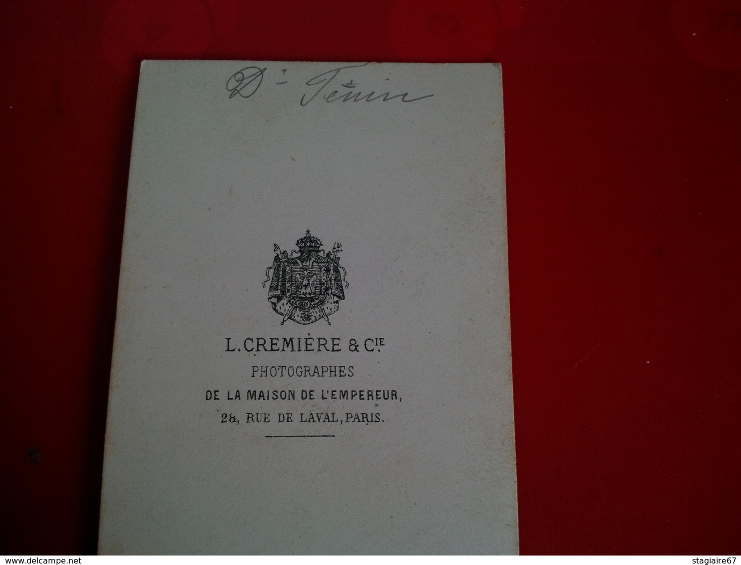 PHOTO CDV MILITAIRE PHOTOGRAPHE CREMIERE PARIS - Guerre, Militaire