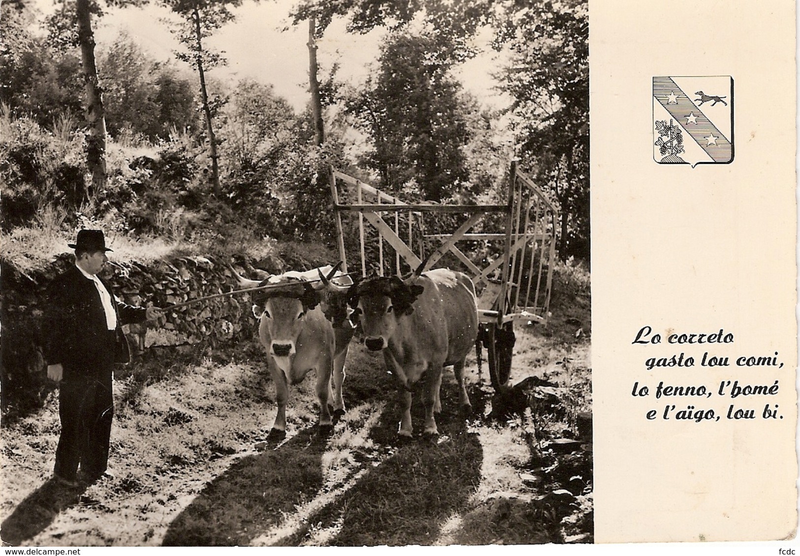 12 ATTELAGE DE BOEUFS,oblitéréé AVEYRON - Autres & Non Classés