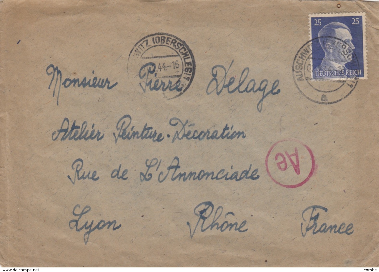 LETTRE. 1 2 1944.  REICH. AUSCHWITZ LAGER 2. BUCHENWALD WEST BLOCK 2.3.4  POUR LA FRANCE .  CENSURE ALLEMANDE  / 2 - Lettres & Documents