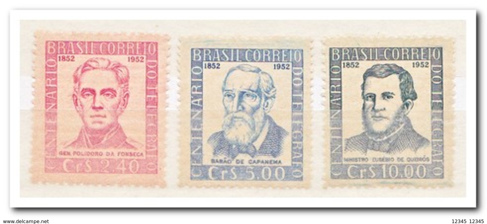 Brazilië 1952, Postfris MNH, 100 Years Of Telegraphy ( First Stamp Is MH, Eerste Zegels Heeft Een Plakker ) - Ongebruikt